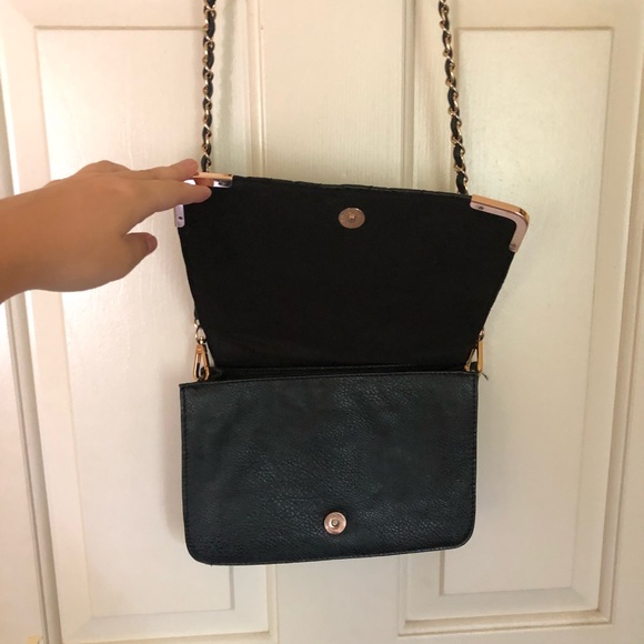 Black Crossbody Bag w/ Gold Detailing - Picture 4 of 5